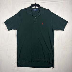 Polo Ralph Lauren Men's Dark Green Cotton Short Sleeve Polo Shirt Size L